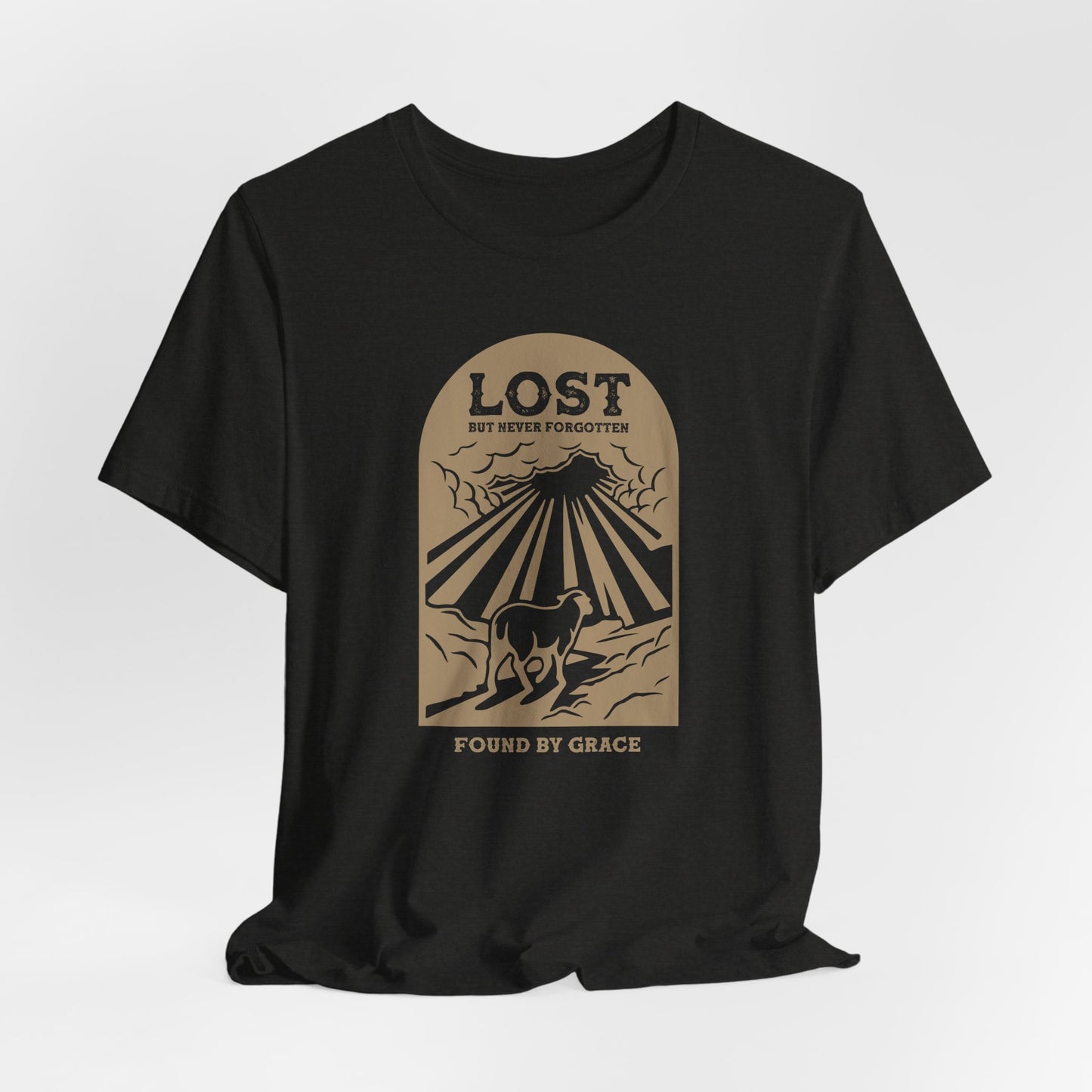 Lost But Never Forgotten Christian Shirt | Found By Grace Graphic Tee