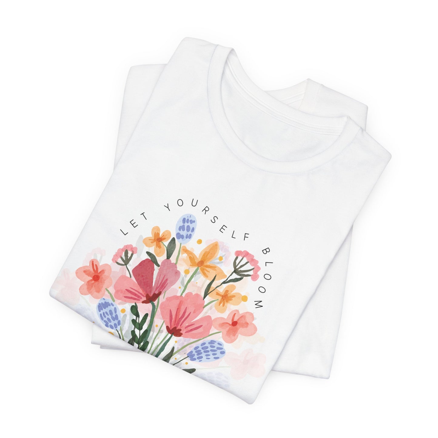 Watercolor Floral Bouquet T-Shirt – Soft Artistic Nature Tee