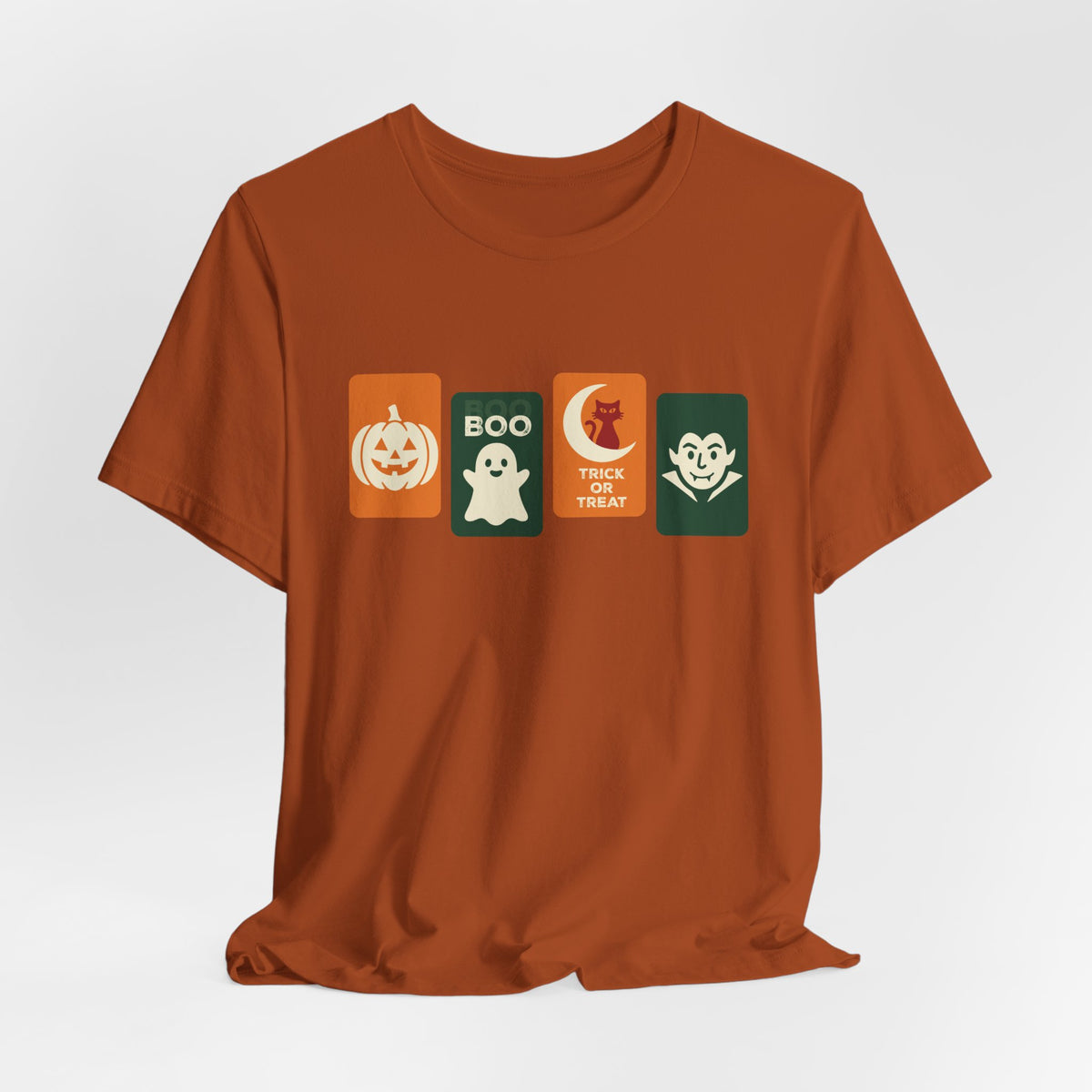 Halloween Graphic Tee - Cute Pumpkin, Ghost, Cat and Vampire