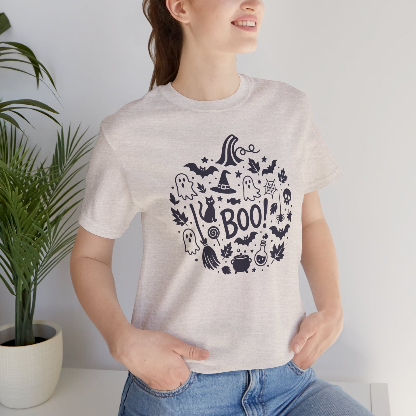 Boo Halloween Shirt - Cute Spooky Graphic Tee for Adults