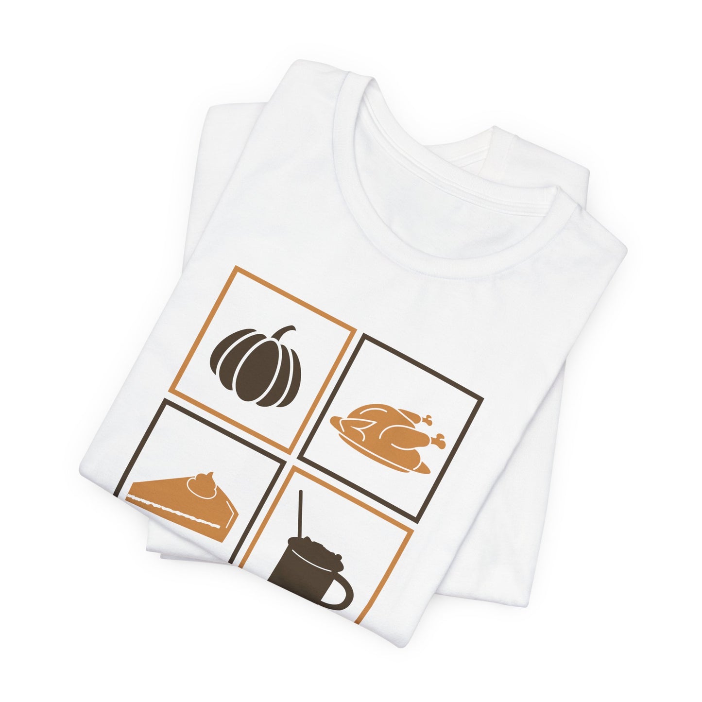 Say Thanks T-Shirt – Simple Thanksgiving Tee with Pumpkin, Pie & Turkey Icons | Cozy Fall Gratitude Shirt