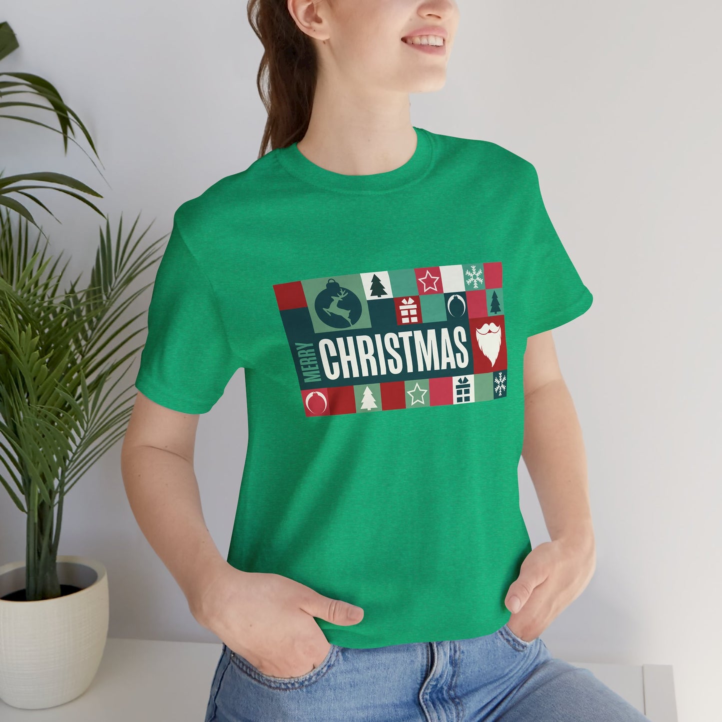 Merry Christmas Retro Block Design | Vintage Holiday Shirt | Christmas Graphic Tee