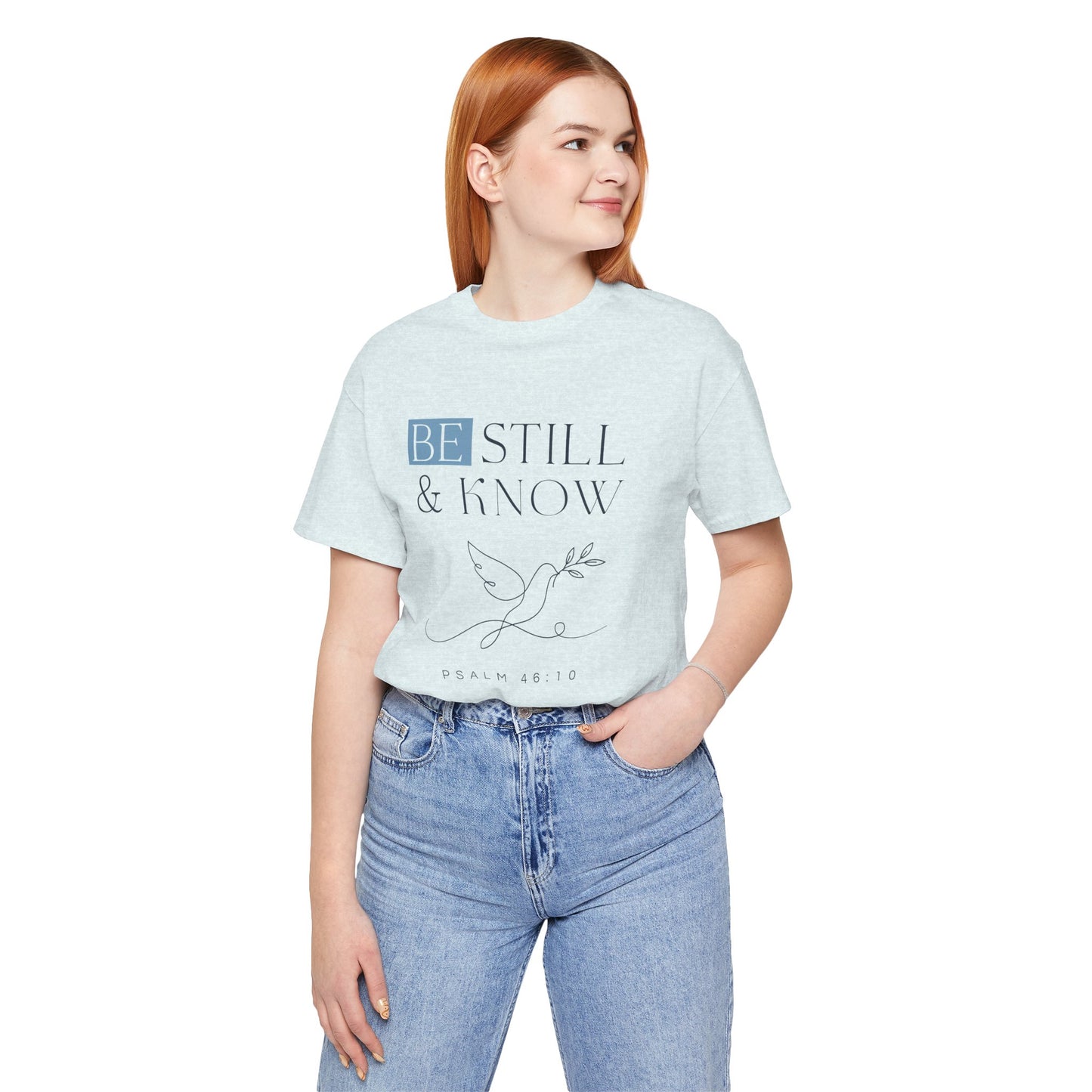 Be Still & Know Psalm 46:10 Christian Dove Graphic Tee