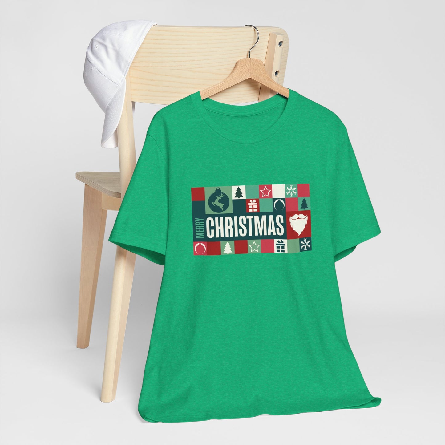 Merry Christmas Retro Block Design | Vintage Holiday Shirt | Christmas Graphic Tee