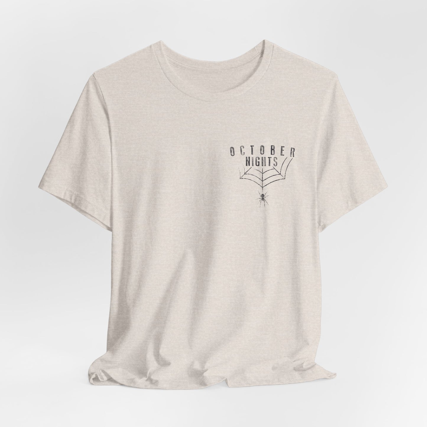 October Nights Spider Web Halloween Shirt - Spooky Graphic Tee
