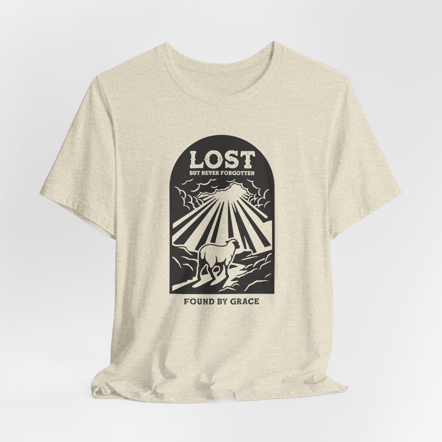 Lost But Never Forgotten Christian Shirt | Found By Grace Graphic Tee