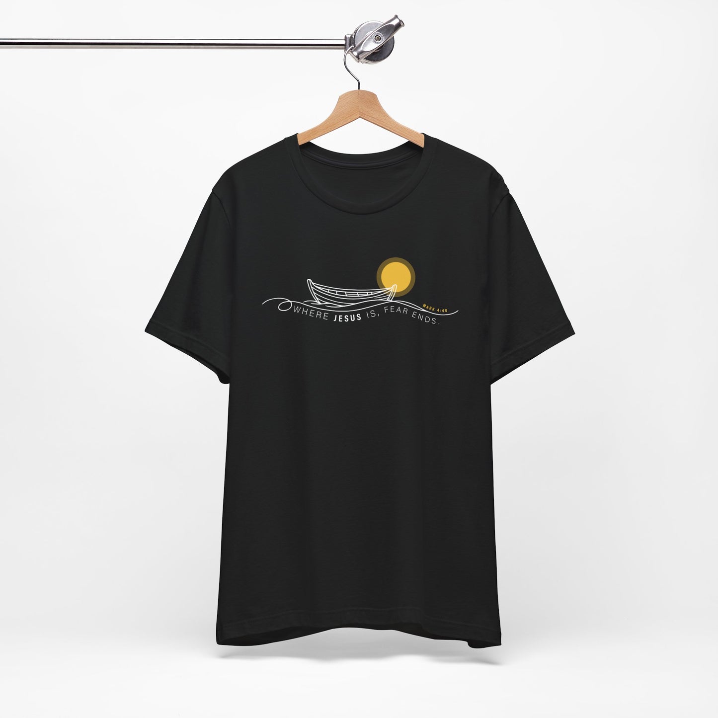 Where Jesus Is Fear Ends Christian Boat Graphic Tee