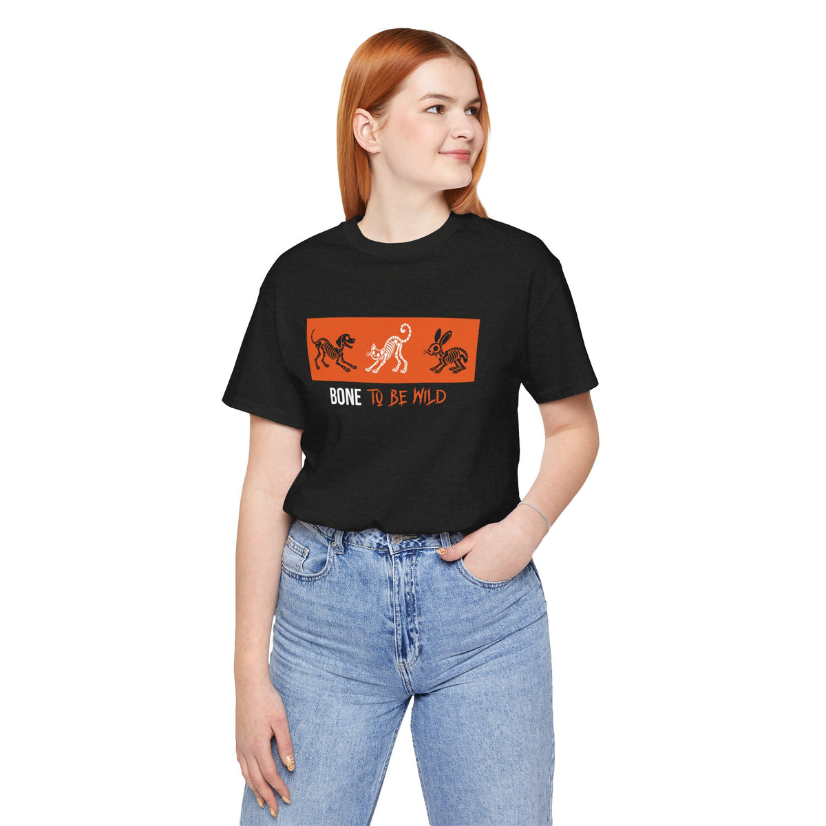Skeleton Animals Halloween Shirt - Dog, Cat & Bunny Graphic Tee