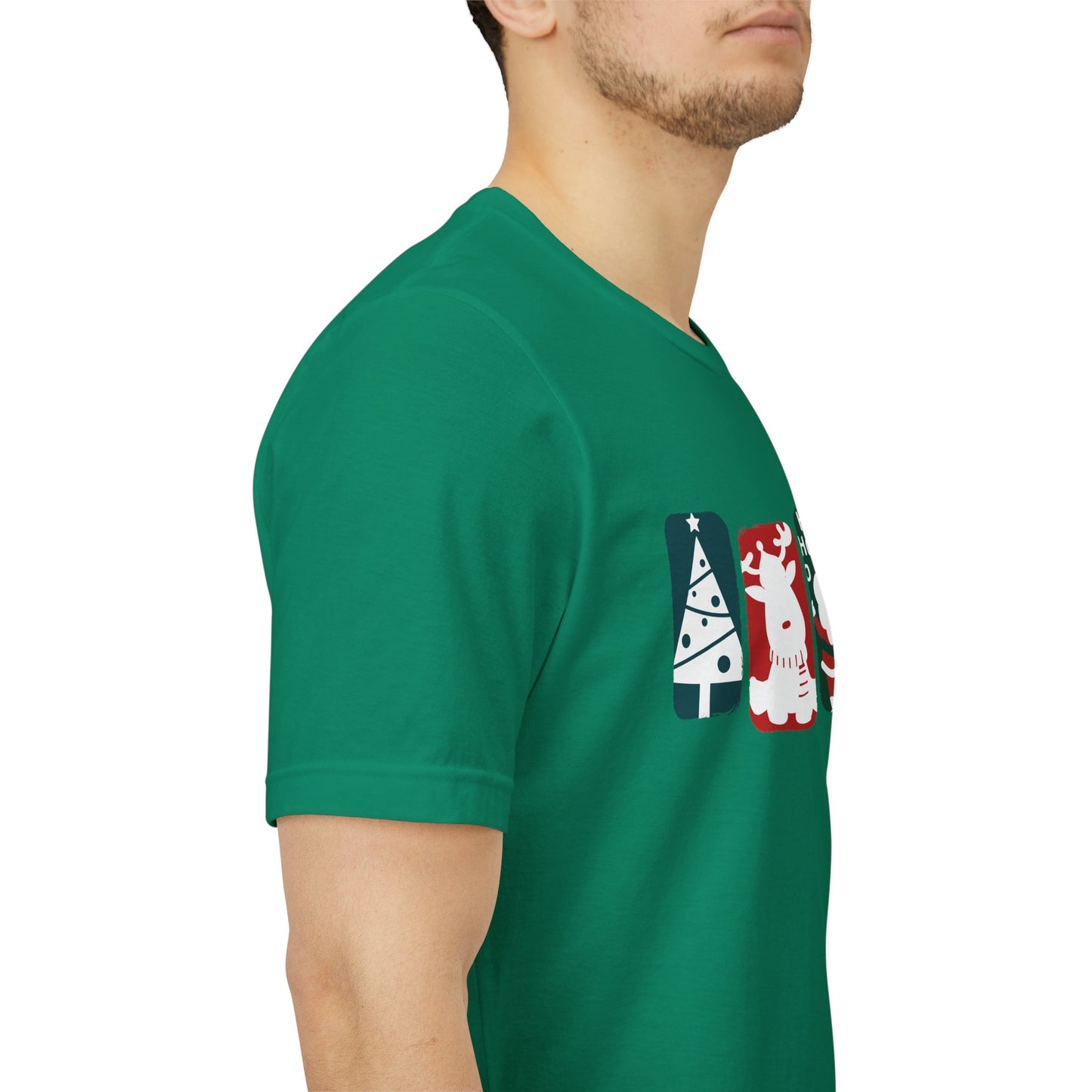 Cute Christmas Characters T-Shirt - Santa, Reindeer, Snowman & Tree Holiday Tee